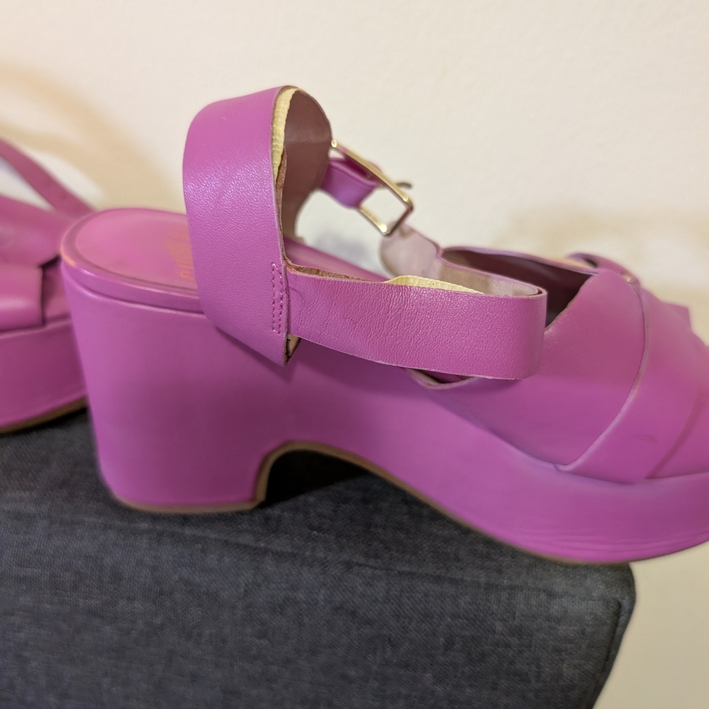 Charlotte Stone Vibrant Purple Platform Sandals - Picture 3 of 9